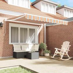 Auvent Rétractable Manuel Multicolore Rayé 350x250 cm