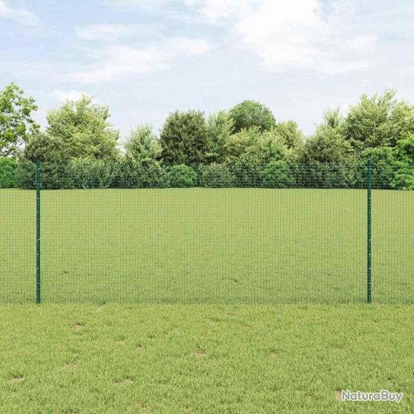 Clture en Fil Soud avec 22 Piquets U Verte 1x50 m Acier