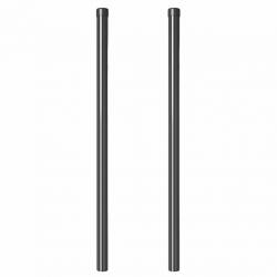 Poteaux de clôture 2 pcs Gris 100 cm Acier peint par poudre