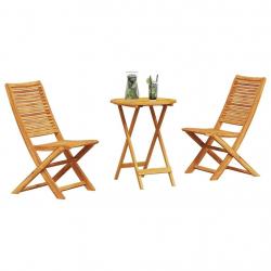 Ensemble de mobilier d'extérieur 3 pcs 60 x 60 x 75 cm