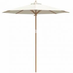Parasol de jardin en blanc crème, 240 x 260 cm en bambou