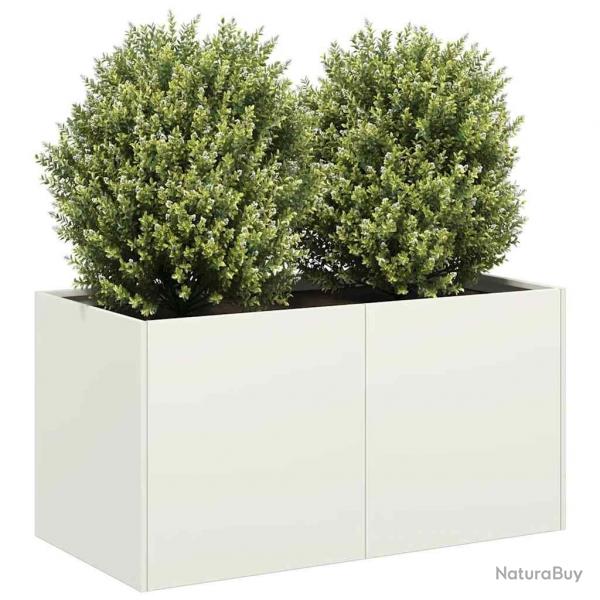 Jardinire blanc 80x40x40 cm acier lamin  froid