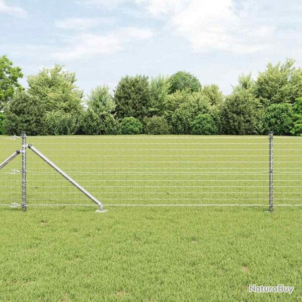Poteaux de clture avec pointe, 26 pcs, 32mm, 100 cm, en acier galvanis
