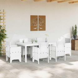 Table de jardin Blanche 200x100x73 cm en poly rattan