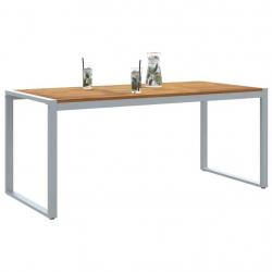 Table de repas d'extérieur Grise 180x90x75 cm Acier et Bois massif Acacia