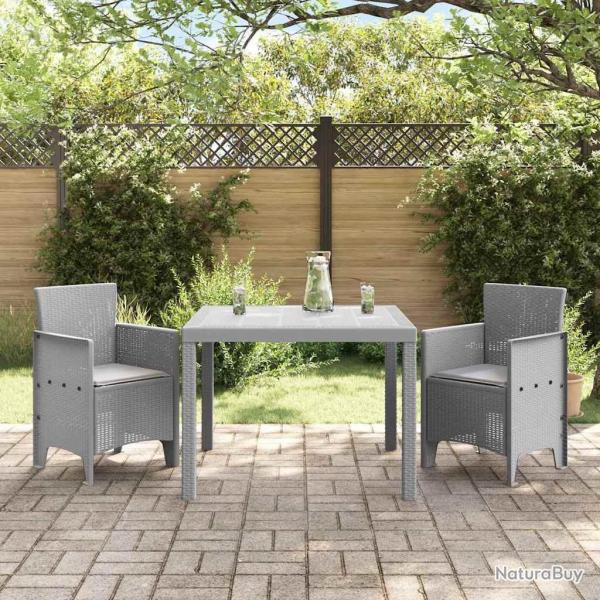 Ensemble de jardin 3 pcs Gris clair 100 x 100 x 73 cm