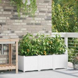 Jardinières de jardin 1 pc Blanc 120 x 40 x 37.5 cm Plastique