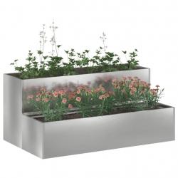 Planteur de Jardin à 2 Niveaux , 100 x 60 x 45 cm, en Acier Galvanisé