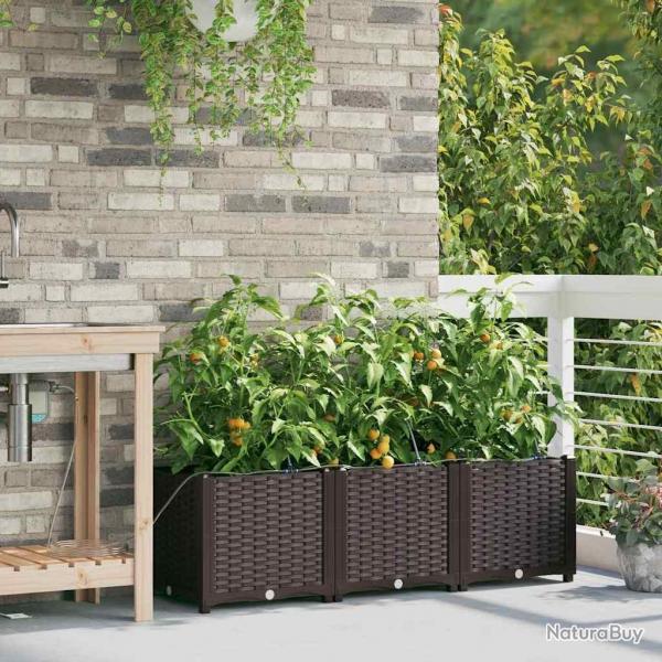 Jardinires de jardin 1 pc Marron 120 x 40 x 37.5 cm Plastique