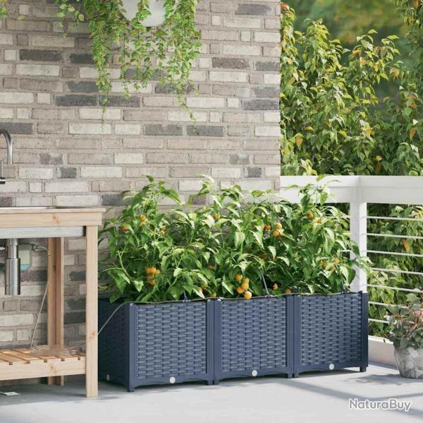 Jardinires de jardin 1 pc Gris 120 x 40 x 37.5 cm Plastique