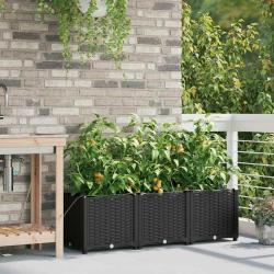 Jardinières de jardin 1 pc Noir 120 x 40 x 37.5 cm Plastique