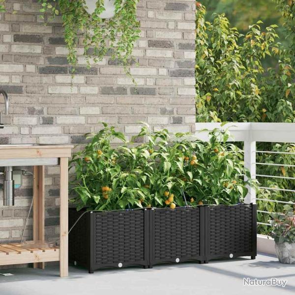 Jardinires de jardin 1 pc Noir 120 x 40 x 37.5 cm Plastique