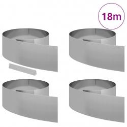 Bordure de jardin 4 pcs Argent 450 x 25 cm Acier galvanisé