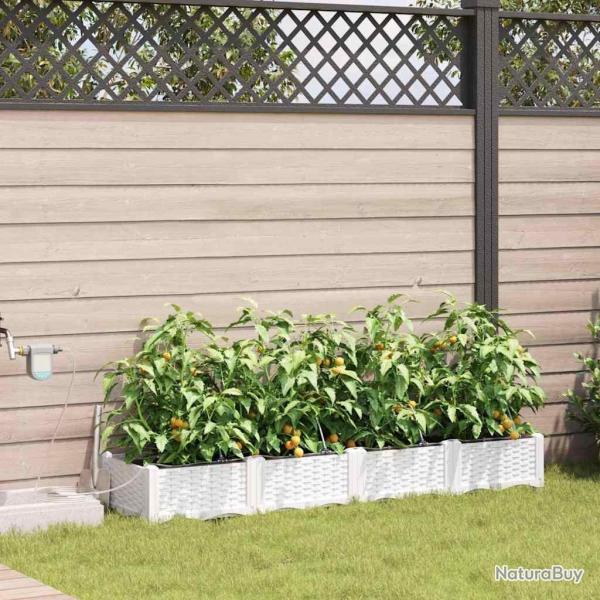 Jardinires de jardin 1 pc Blanc 160 x 40 x 22 cm Plastique