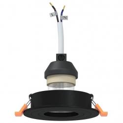 Projecteurs encastrés 24 pcs ronds GU10 noir Ø91 mm