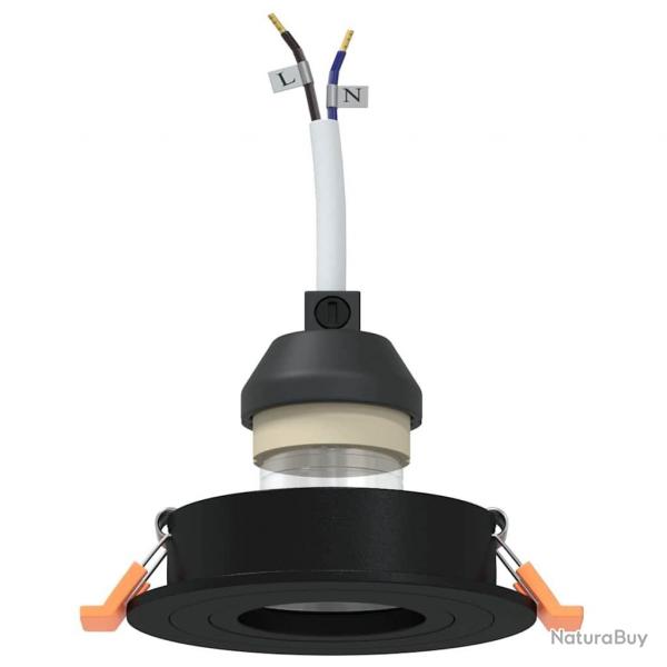 Projecteurs encastrs 24 pcs ronds GU10 noir 91 mm