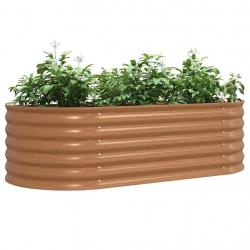 Jardin Surélevé Marron avec Aspect Bois 160x80x44 cm Acier