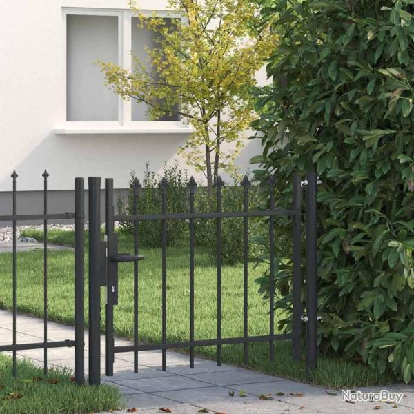 Porte de Clture Gris 100 x 75 cm Acier revtu de poudre