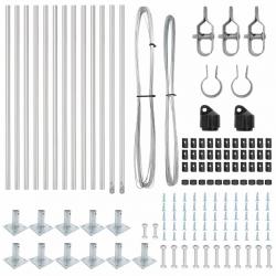 Kit de poteaux de clôture 13 pcs Argent Ø32mm 160 cm