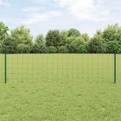 Clôture Euro avec 11 poteaux U Verte 0,6x25 m Acier