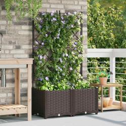 Jardinière avec treillis 2 pcs Marron 80x40x143 cm