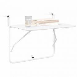 Table de balcon pliable blanche 60x40 cm en acier