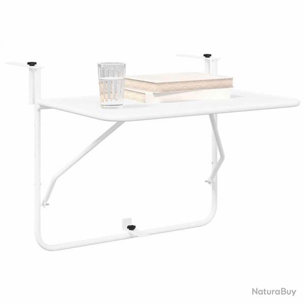 Table de balcon pliable blanche 60x40 cm en acier