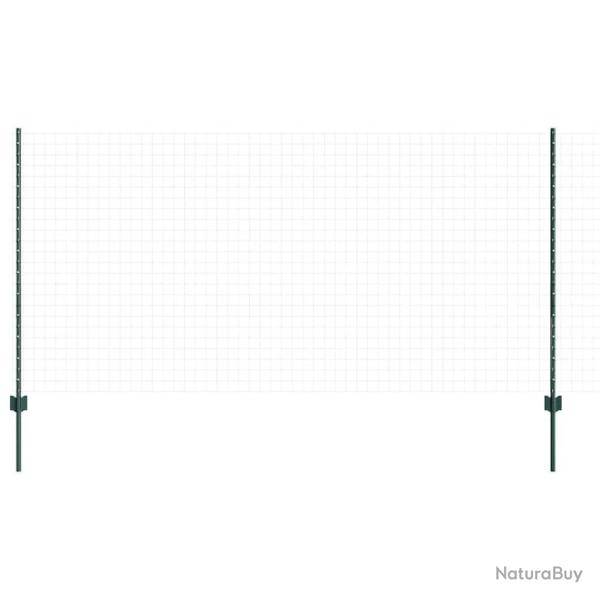 Poteaux de clture 11 pcs en U vert 120 cm en acier