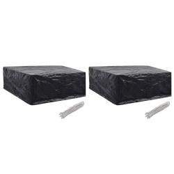 Housses de salon de jardin 2 pcs 10 oeillets 260x260x90 cm
