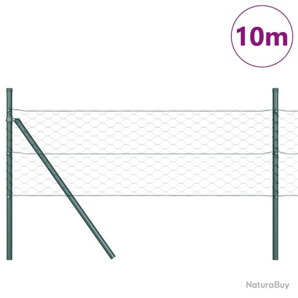 Clture Hexagonale Verte 0,5x10 m Acier
