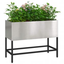 Jardinier surélevé 60x26x45 cm en acier inoxydable