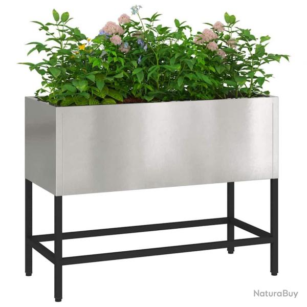 Jardinier surlev 60x26x45 cm en acier inoxydable