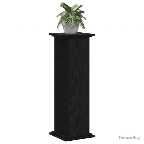 Support de plante en chne noir, 33 x 33 x 100 cm, en bois reconstitu.