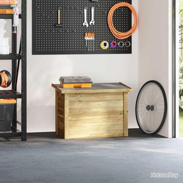 Coffre de rangement 44x80x57 cm en bois imprgn de pin