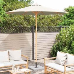 Parasol de jardin crème et blanc 270 x 260 cm en bambou