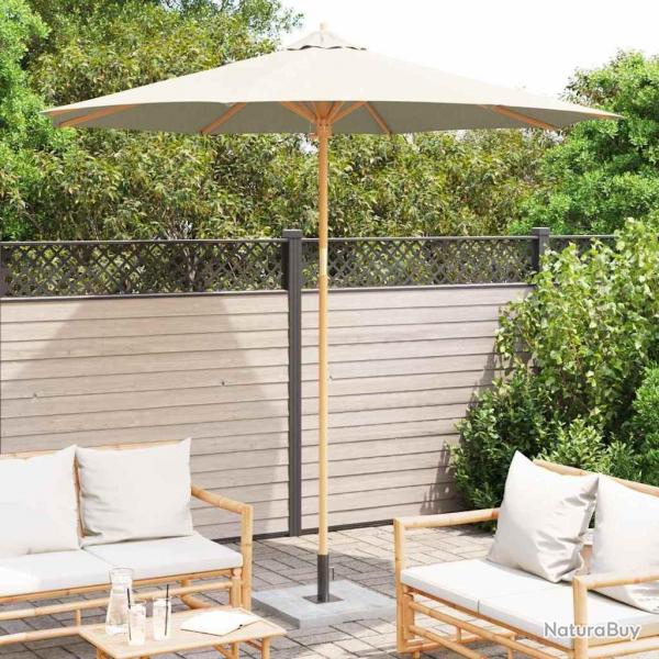Parasol de jardin crme et blanc 270 x 260 cm en bambou
