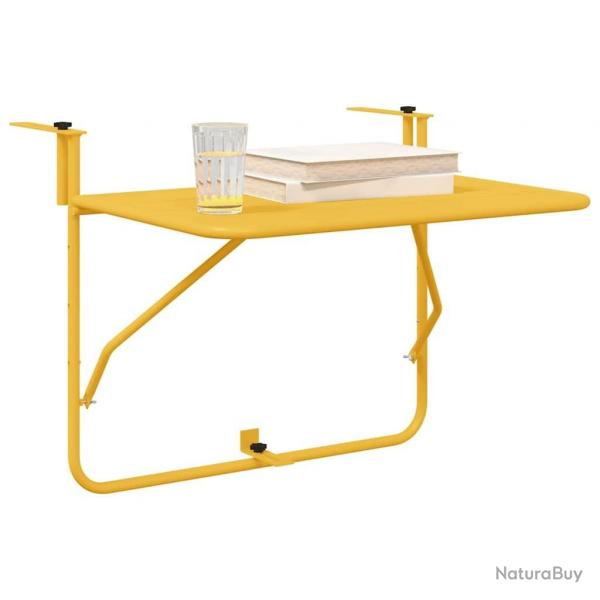 Table de balcon pliable Moutarde 60x40 cm en Acier