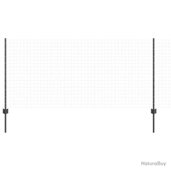 Poteaux de clture , 22 pcs en U gris, 100 cm, en acier.