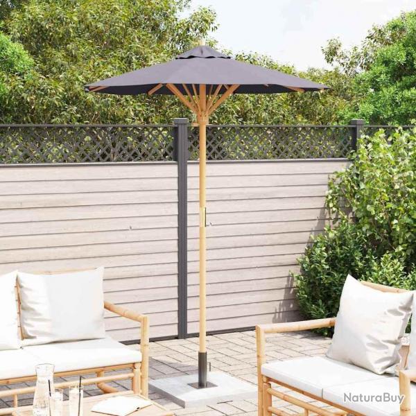 Parasol de jardin gris fonc 150x210 cm en bambou