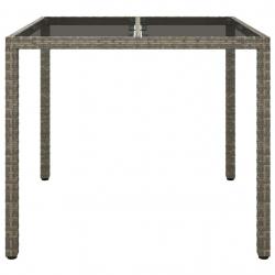 Table de Jardin Grise 90x90x75 cm Poly Rattan