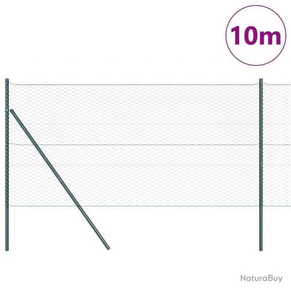 Clture hexagonale verte 1,2x10 m en acier