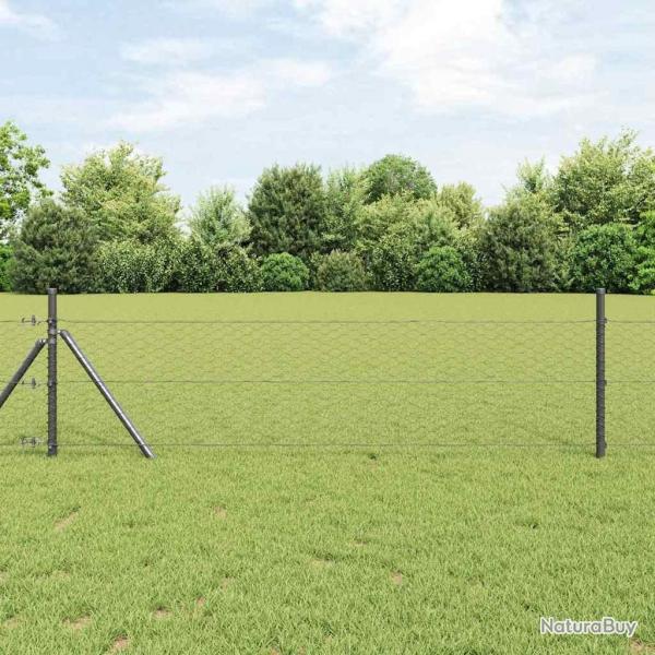 Clture Hexagonale Grise 0,6x25 m Acier