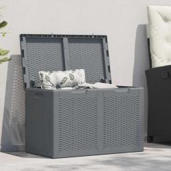 Boîte de rangement de jardin gris PP rotin 180 L
