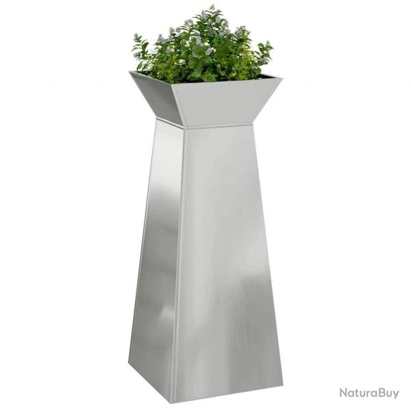 Poteau de jardin avec bol 40x40x100 cm en acier galvanis.
