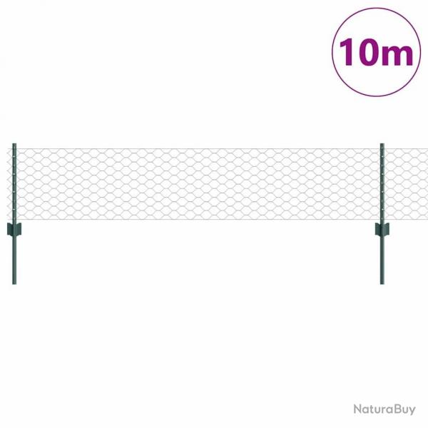 Poteaux de Clture 5 pcs U-Channel Vert 40 cm Acier