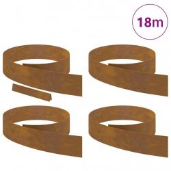 Bordure de jardin 4 pcs Rouillé 450 x 15 cm