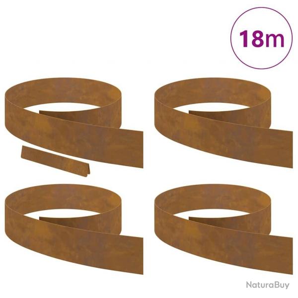 Bordure de jardin 4 pcs Rouill 450 x 15 cm