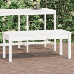 Banc de jardin blanc 109x44x45 cm bois massif de pin