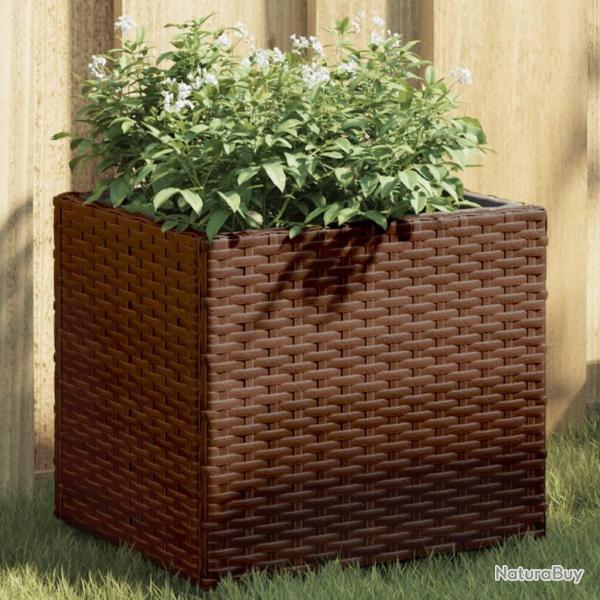Jardinire marron 36x30x32 cm rsine tresse