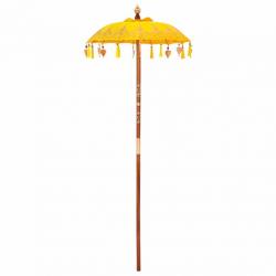Parasol balinais Autre Jaune x 260 cm Coton et bois massif